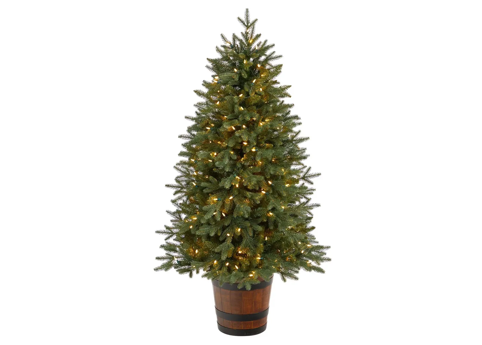 5' Pre-Lit Colorado Aspen Artificial Porch Tree in Green by Bellanest