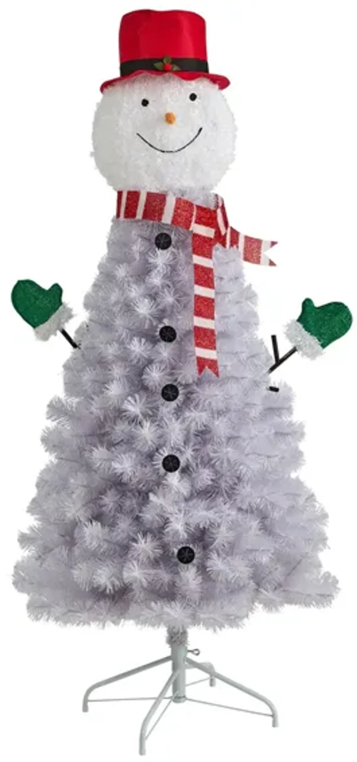 5' Snowman Artificial Tree in White by Bellanest