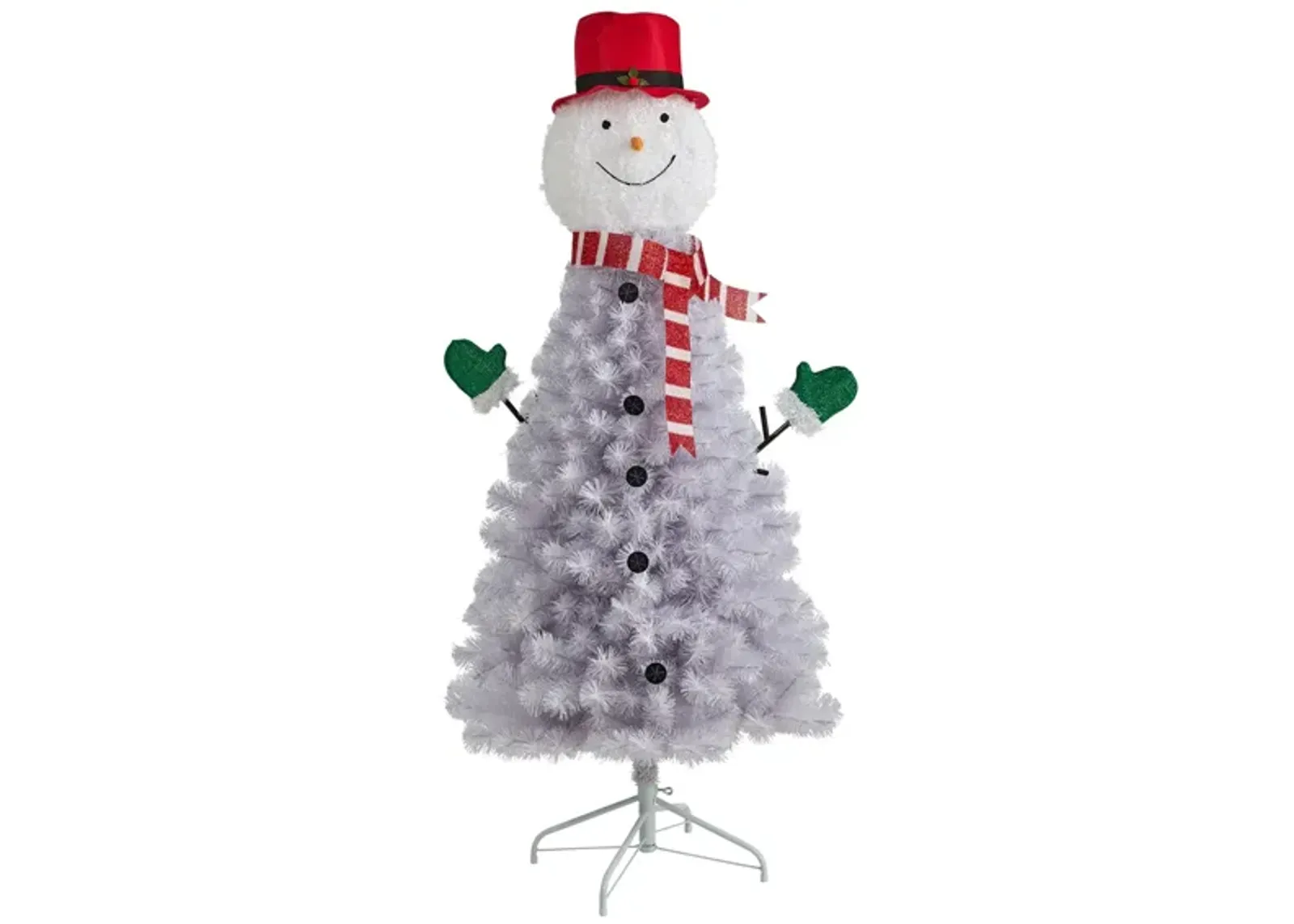 5' Snowman Artificial Tree in White by Bellanest