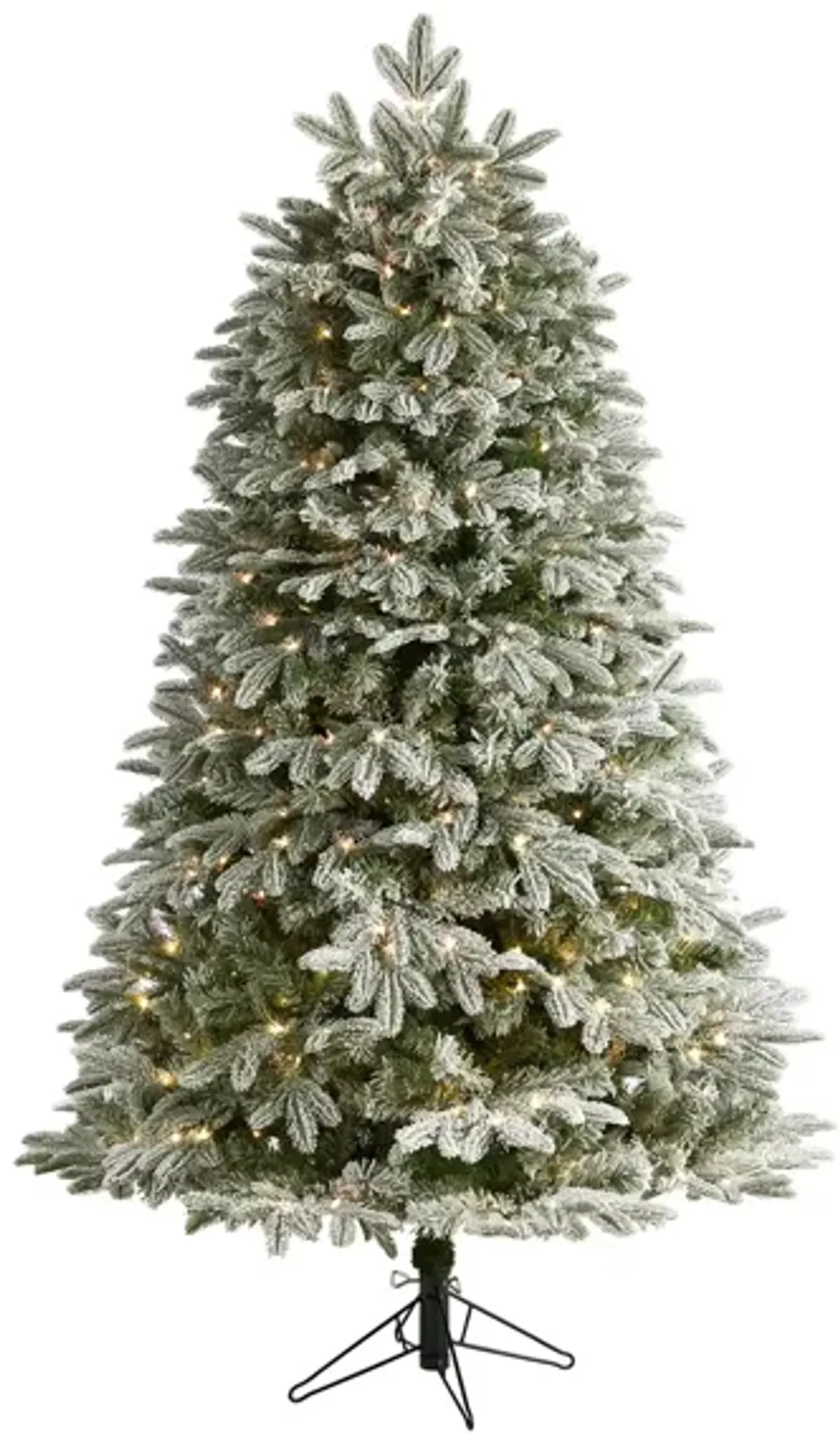 6' Pre-Lit Flocked Colorado Mountain Fir Artificial Tree in Green by Bellanest