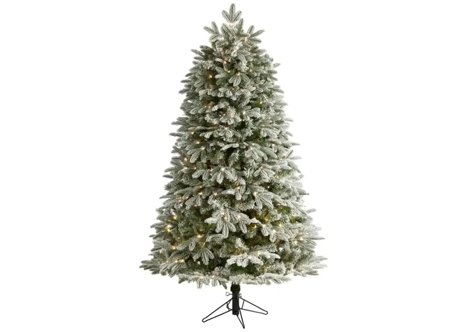 6' Pre-Lit Flocked Colorado Mountain Fir Artificial Tree in Green by Bellanest