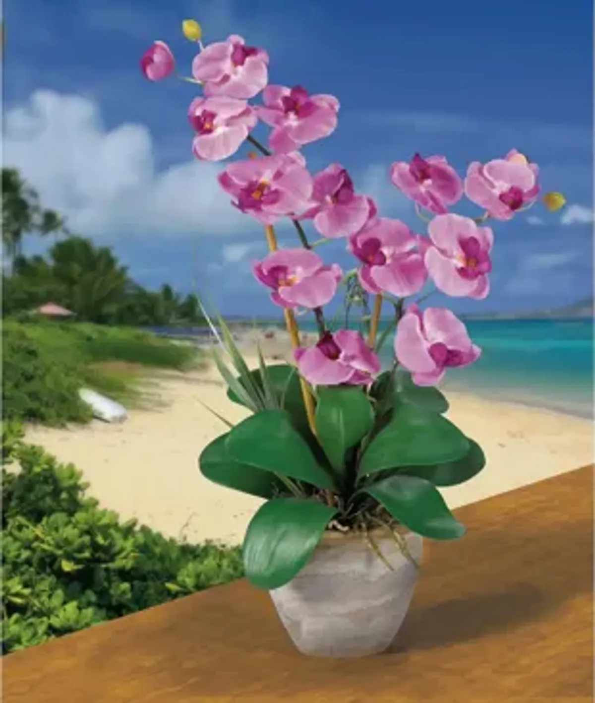 Double Phalaenopsis Silk Orchid Flower Artificial Arrangement