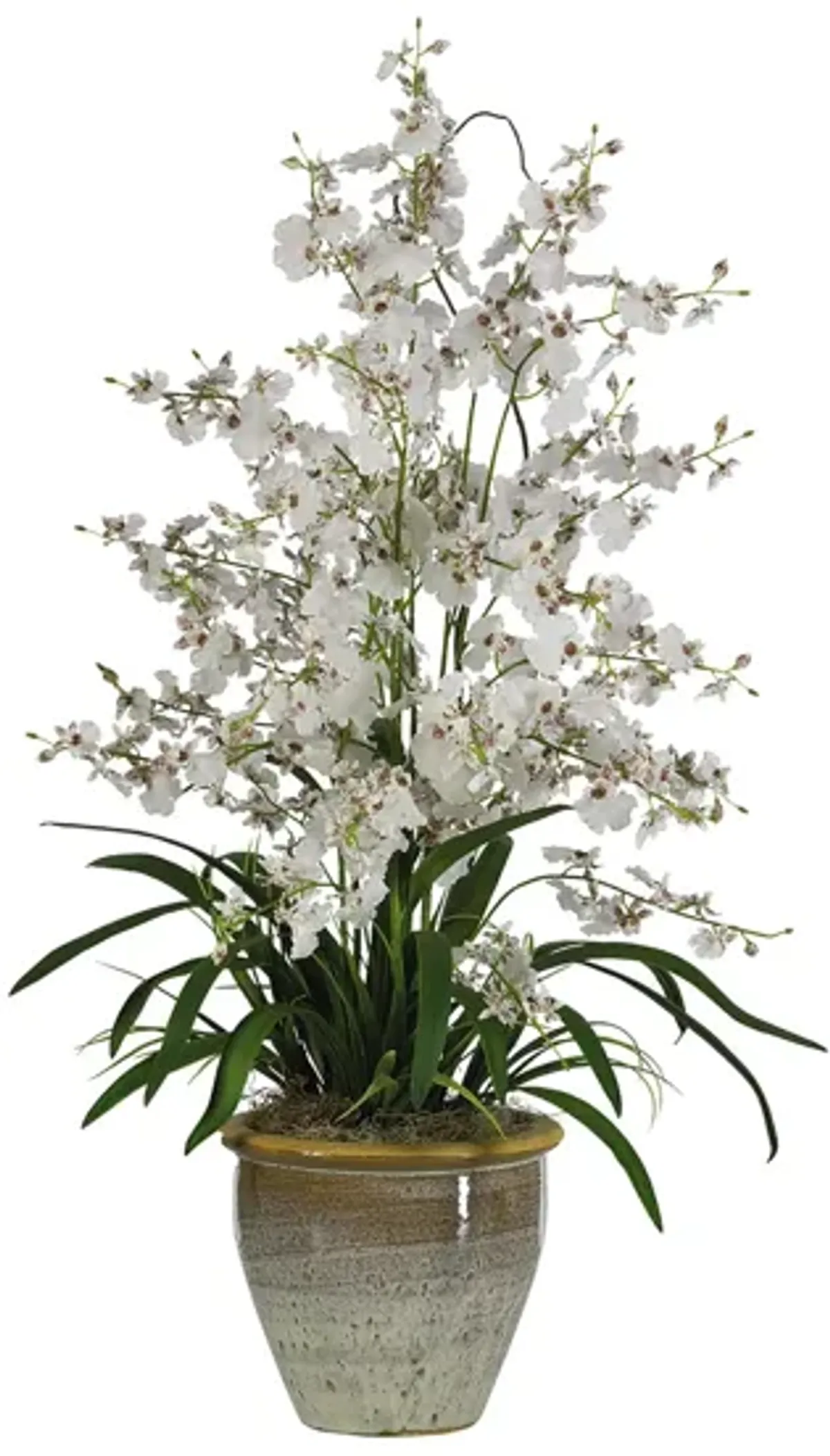 Triple Dancing Lady Silk Flower Arrangement in White by Bellanest