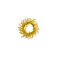 22in. Forsythia Artificial Wreath in Yellow by Bellanest