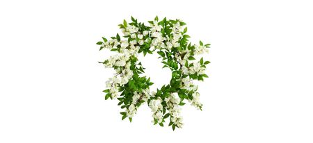 18in. Wisteria Artificial Wreath in White by Bellanest