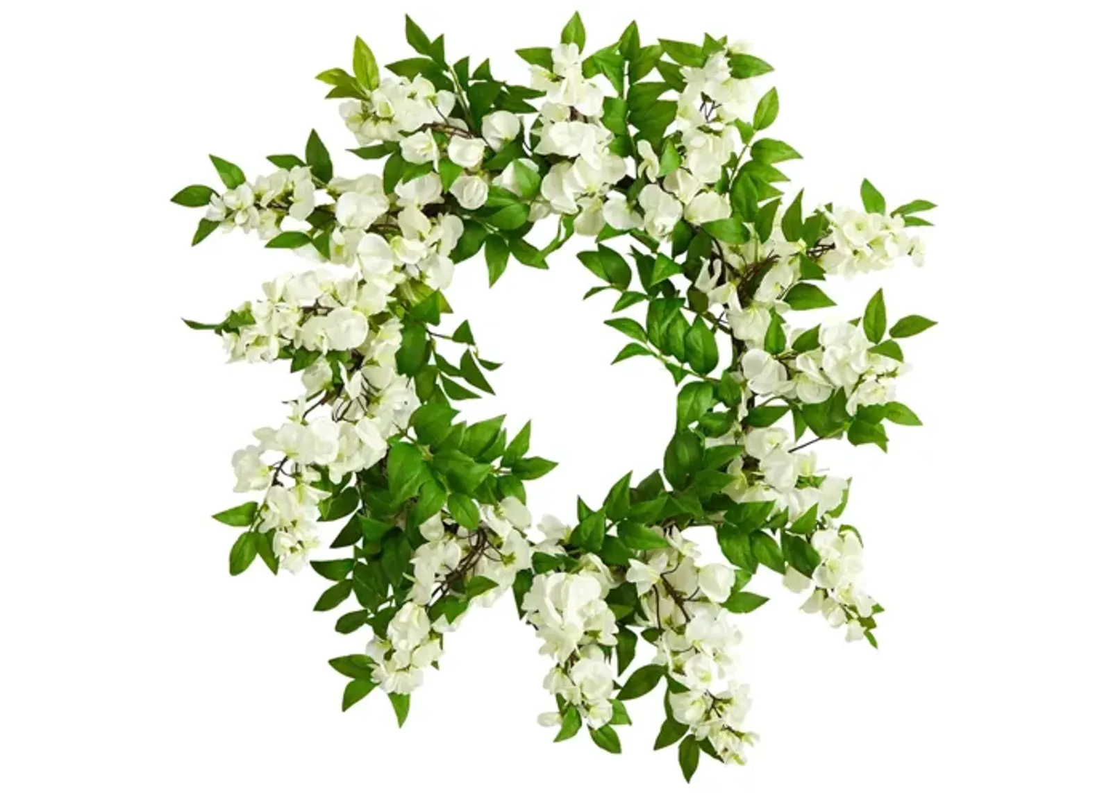 18in. Wisteria Artificial Wreath in White by Bellanest