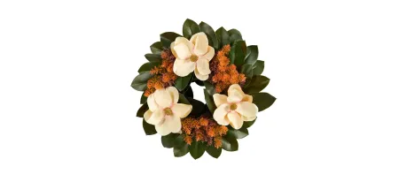 24in. Magnolia Artificial Wreath in White by Bellanest