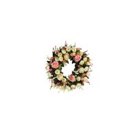 20in. White & Pink Rose Artificial Wreath in Pink by Bellanest
