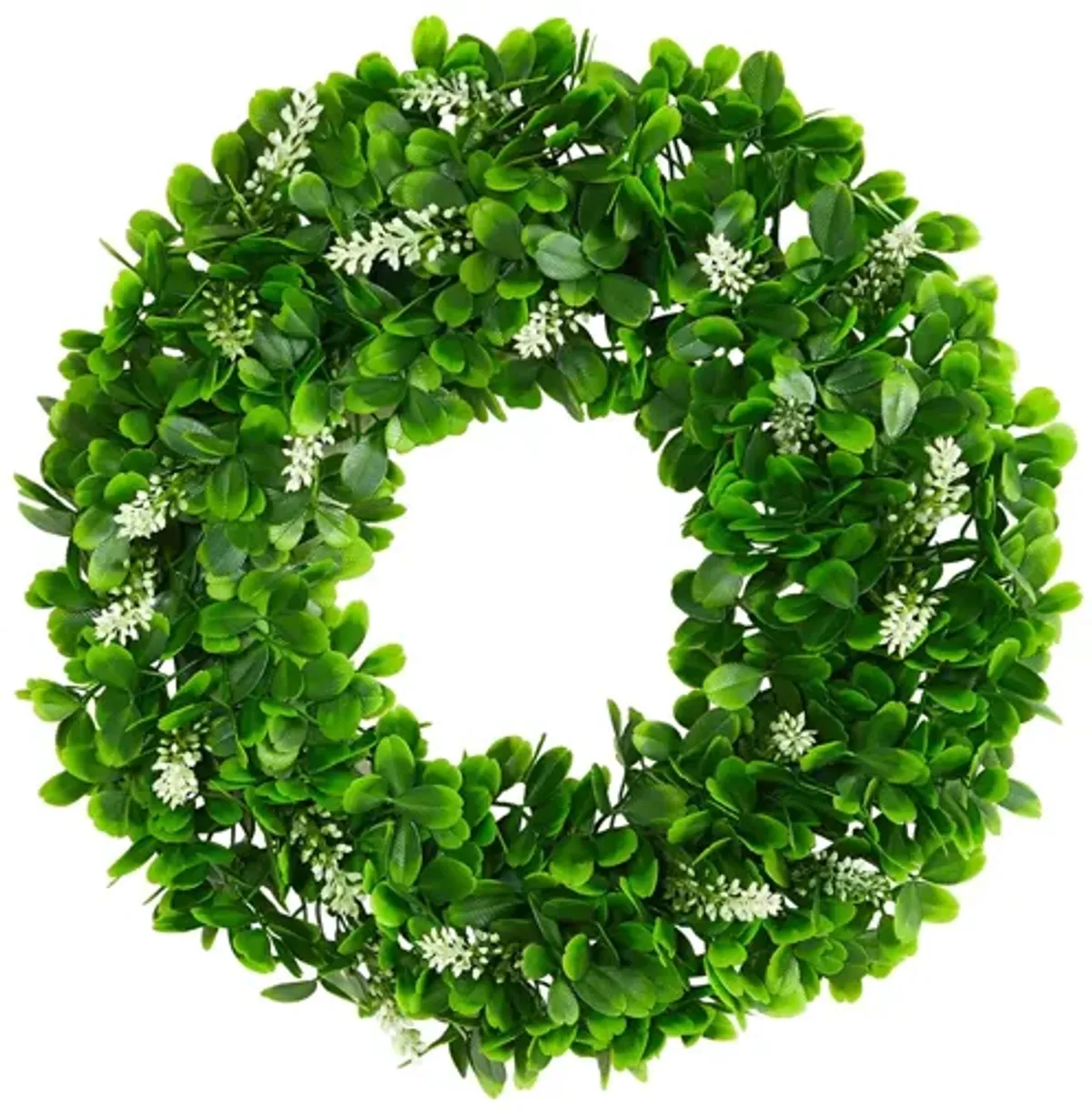 13in. Jasmine Artificial Wreath in Green by Bellanest