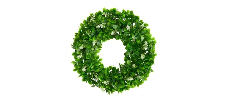 13in. Jasmine Artificial Wreath in Green by Bellanest