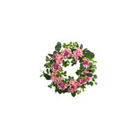 22in. Pink Hydrangea and Rose Artificial Wreath in Pink by Bellanest