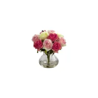 Rose Arrangement with Vase in Assorted Pastels by Bellanest