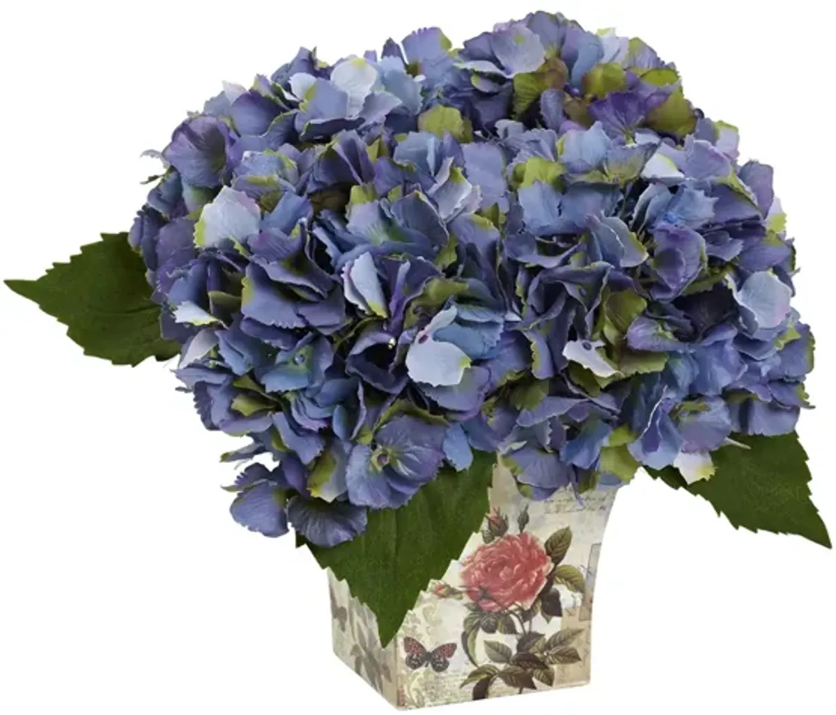 Hydrangea Silk Arrangement with Floral Planter