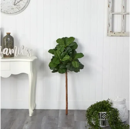 3.5ft. Fiddle Leaf Artificial Tree (No Pot) in Green by Bellanest