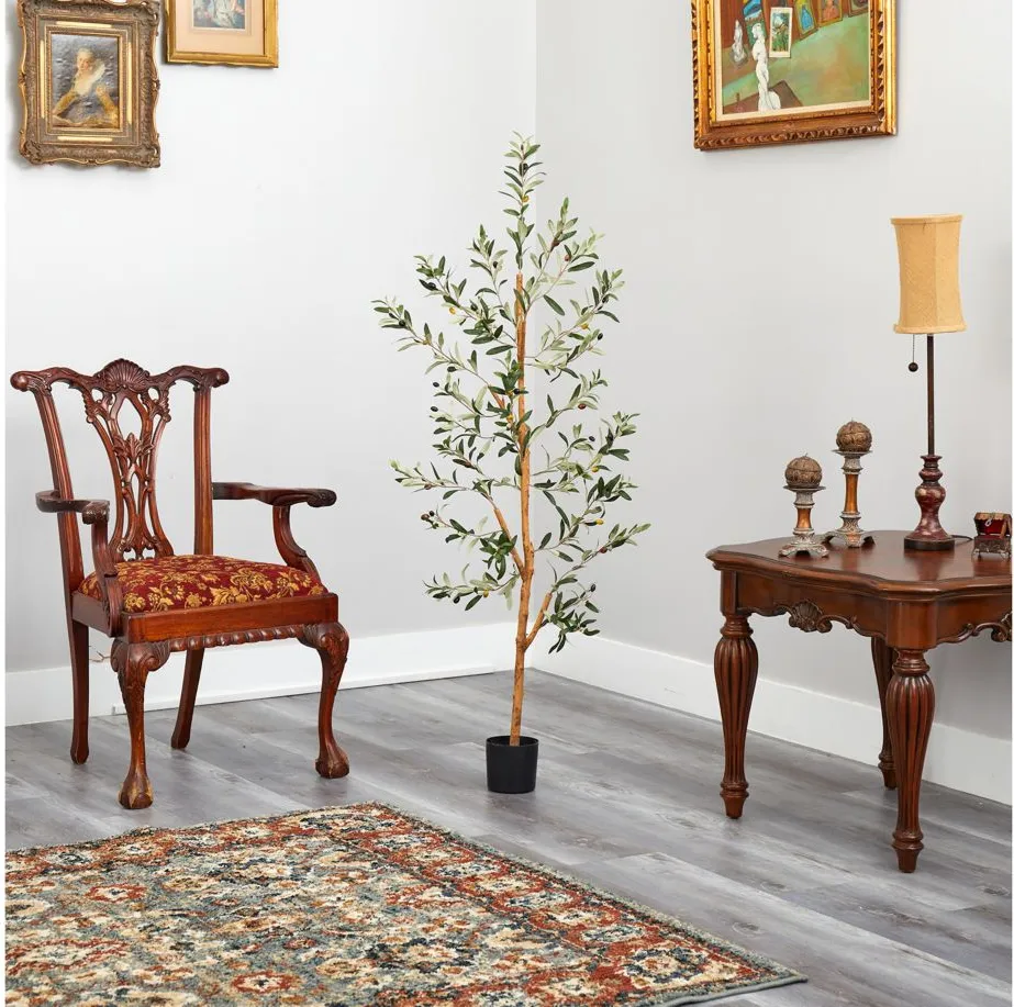 4.5ft. Olive Artificial Tree in Green by Bellanest