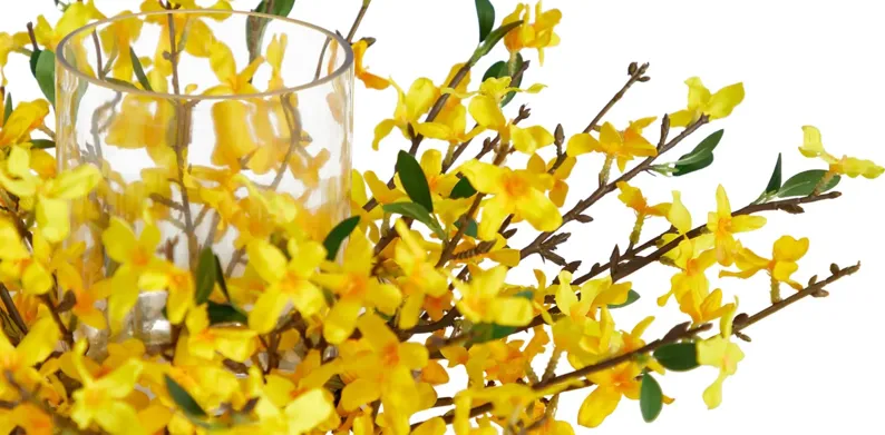 16in. Artificial Forsythia Candelabrum in Yellow by Bellanest