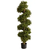 46in. Boxwood Spiral Topiary Artificial Tree in Green by Bellanest