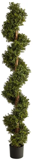 6ft. Boxwood Spiral Topiary Artificial Tree in Green by Bellanest