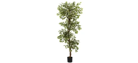 Variegated Ficus Artificial Tree in Green by Bellanest