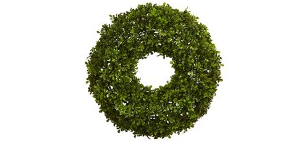 Boxwood Artificial Wreath in Green by Bellanest