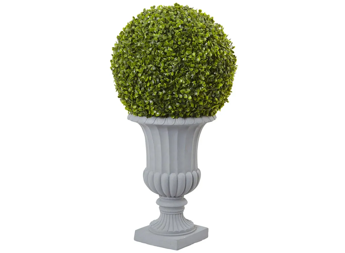 Boxwood Artificial Topiary (Indoor/Outdoor) in Green