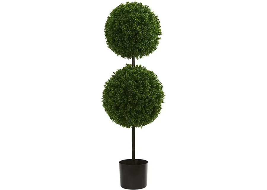 Boxwood Double Ball Artificial Topiary Tree (Indoor/Outdoor) in Green by Bellanest