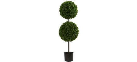 Boxwood Double Ball Artificial Topiary Tree (Indoor/Outdoor) in Green by Bellanest