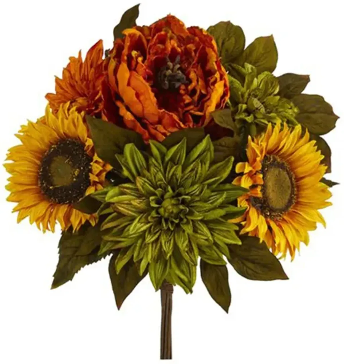 16in. Peony, Dahlia, and Sunflower Bouquet (Set of 2)