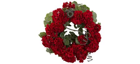 Geranium Artificial Wreath in Red/Green by Bellanest