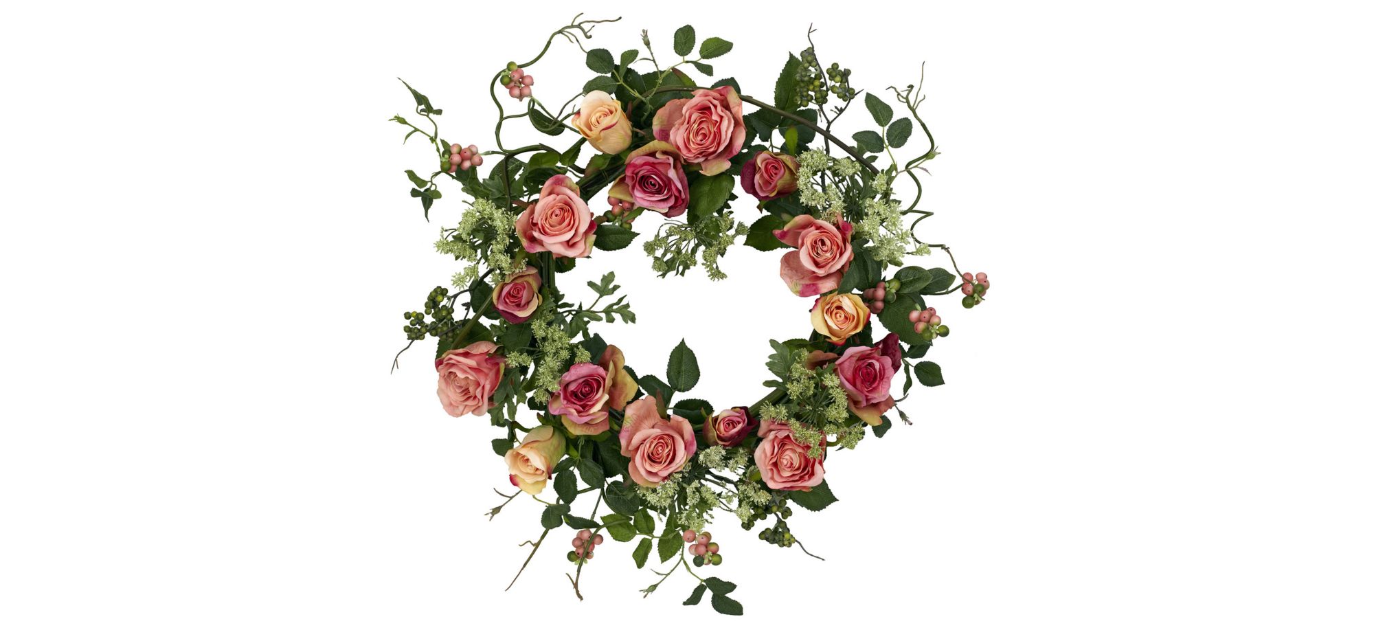 Rose Artificial Wreath in Peach by Bellanest
