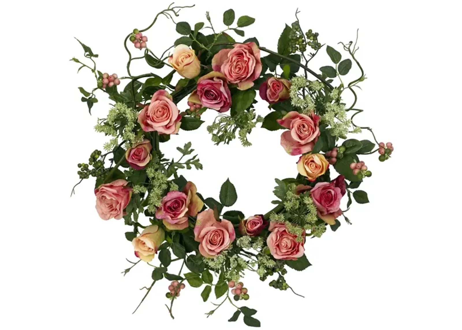 Rose Artificial Wreath in Peach by Bellanest