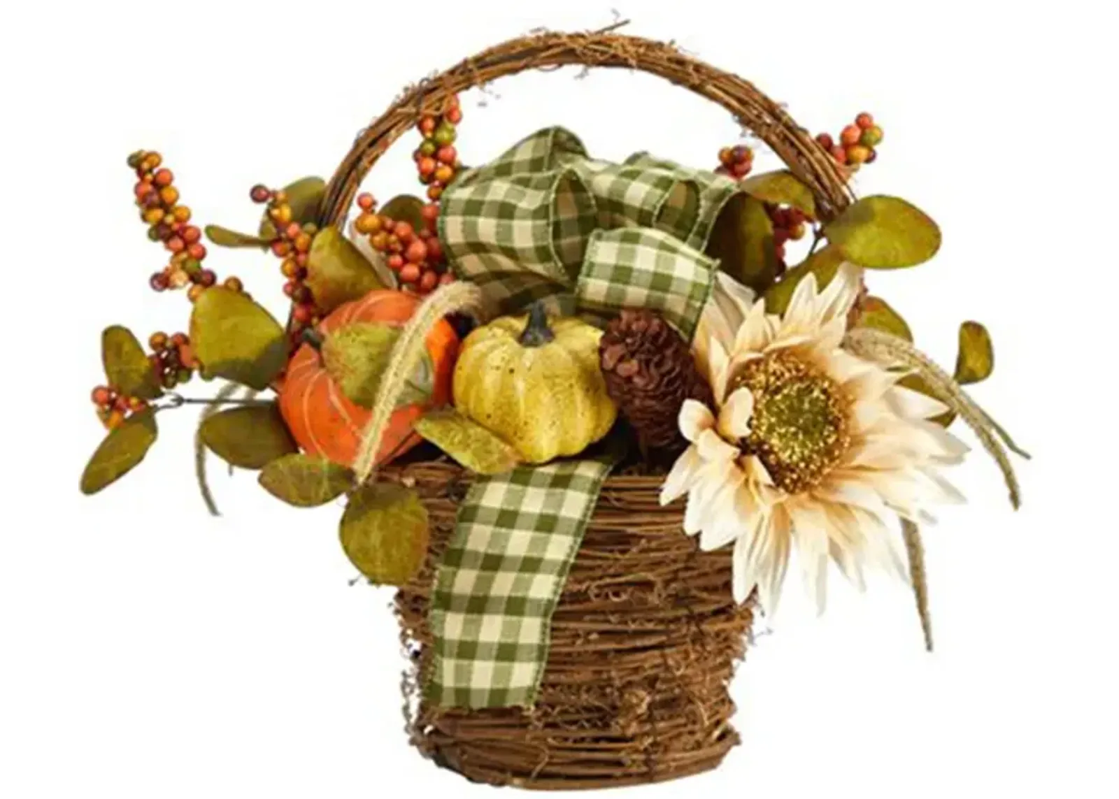 16in. Pumpkin, Gourds, and Berries Arrangement in Multicolor by Bellanest