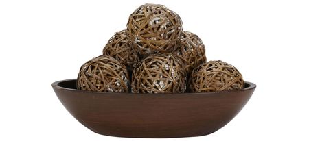Decorative Balls (Set of 6) in Brown by Bellanest
