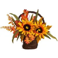 16in. Decorative Sunflower Arrangement in Yellow by Bellanest