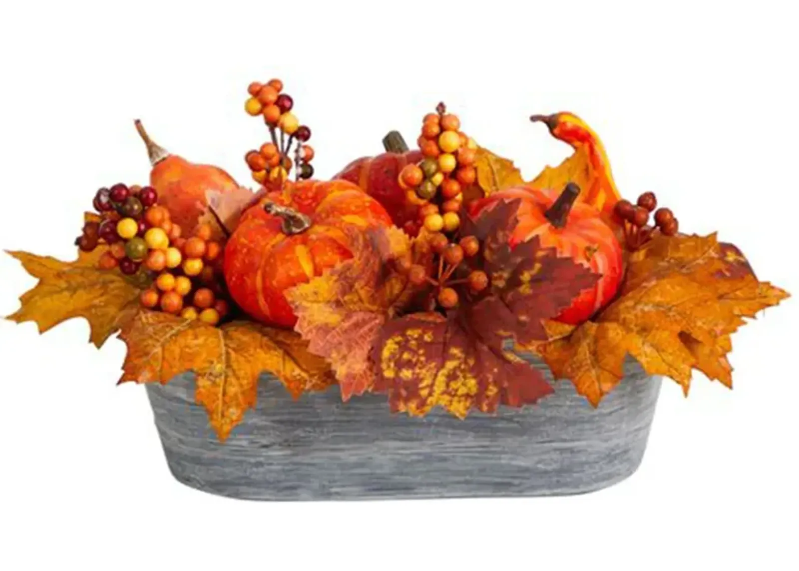 12in. Pumpkin and Berries Arrangement in Orange by Bellanest