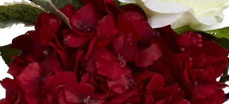 Merry Christmas Rose Hydrangea Artificial Arrangement in Red by Bellanest