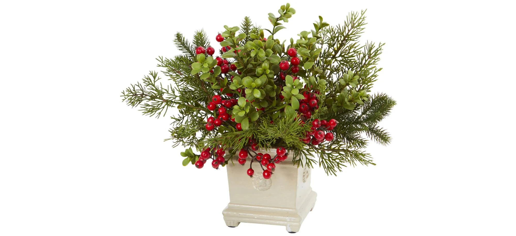 Holiday Berry and Pine Artificial Arrangement in Green by Bellanest