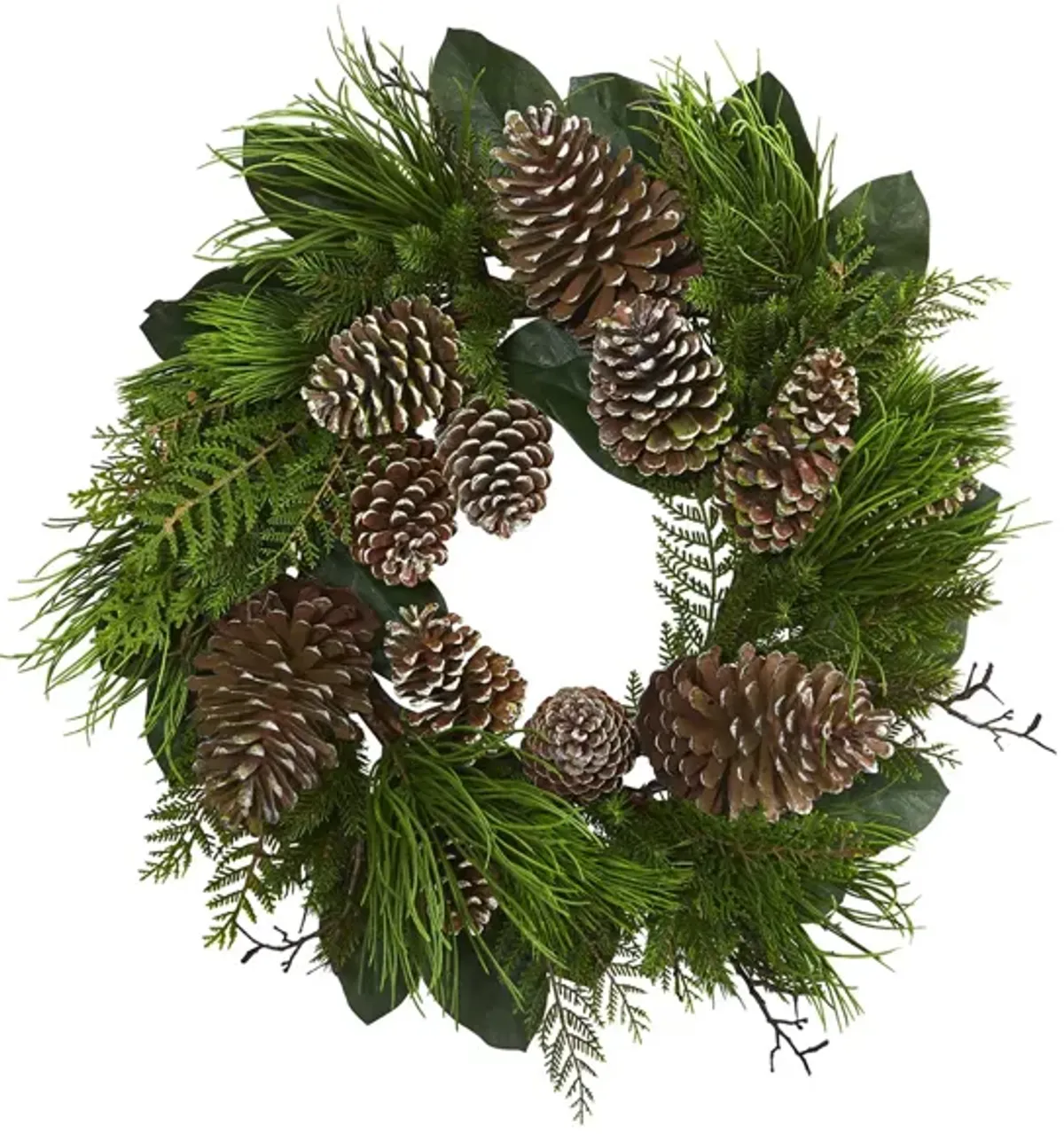 Pinecone and Pine Artificial Wreath in Green by Bellanest