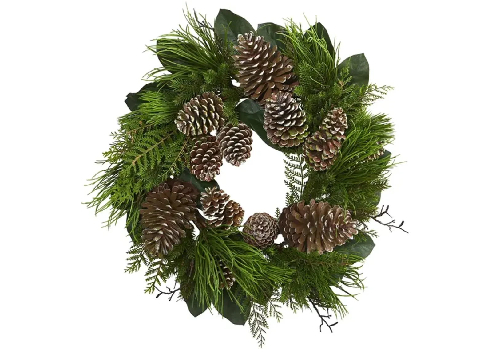 Pinecone and Pine Artificial Wreath in Green by Bellanest