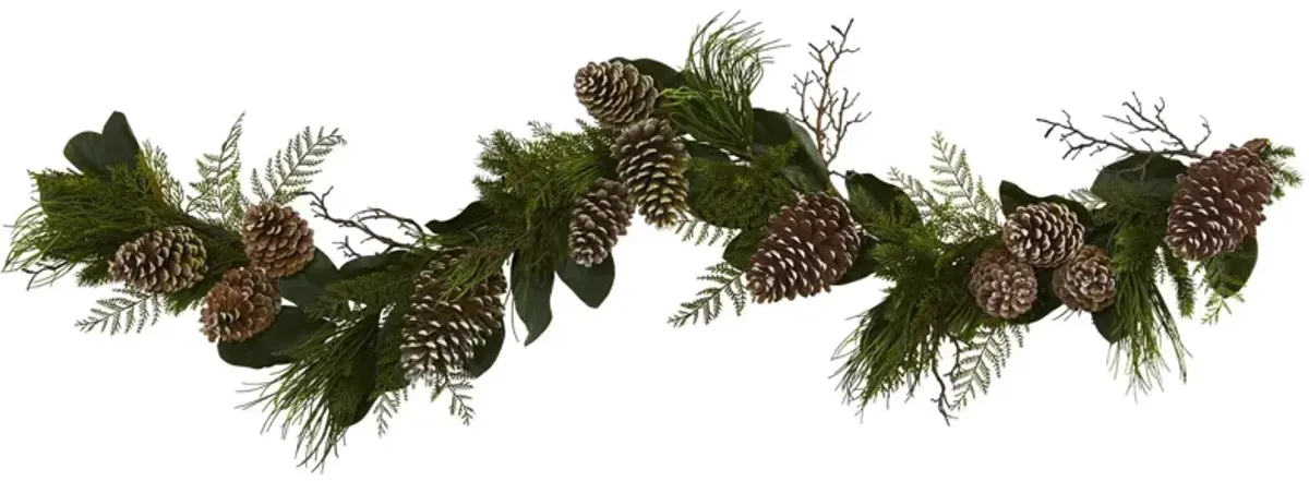 Pinecone and Pine Artificial Garland in Green by Bellanest