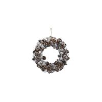 Snowy Pinecone Artificial Wreath in White by Bellanest