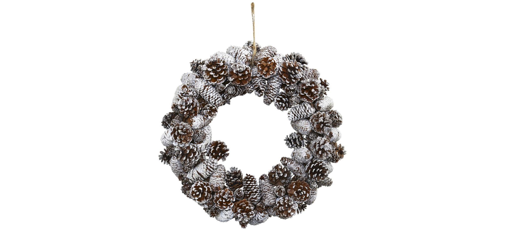 Snowy Pinecone Artificial Wreath in White by Bellanest