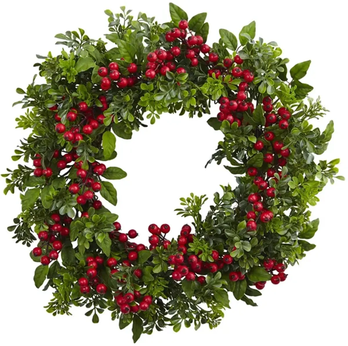 Berry Boxwood Artificial Wreath