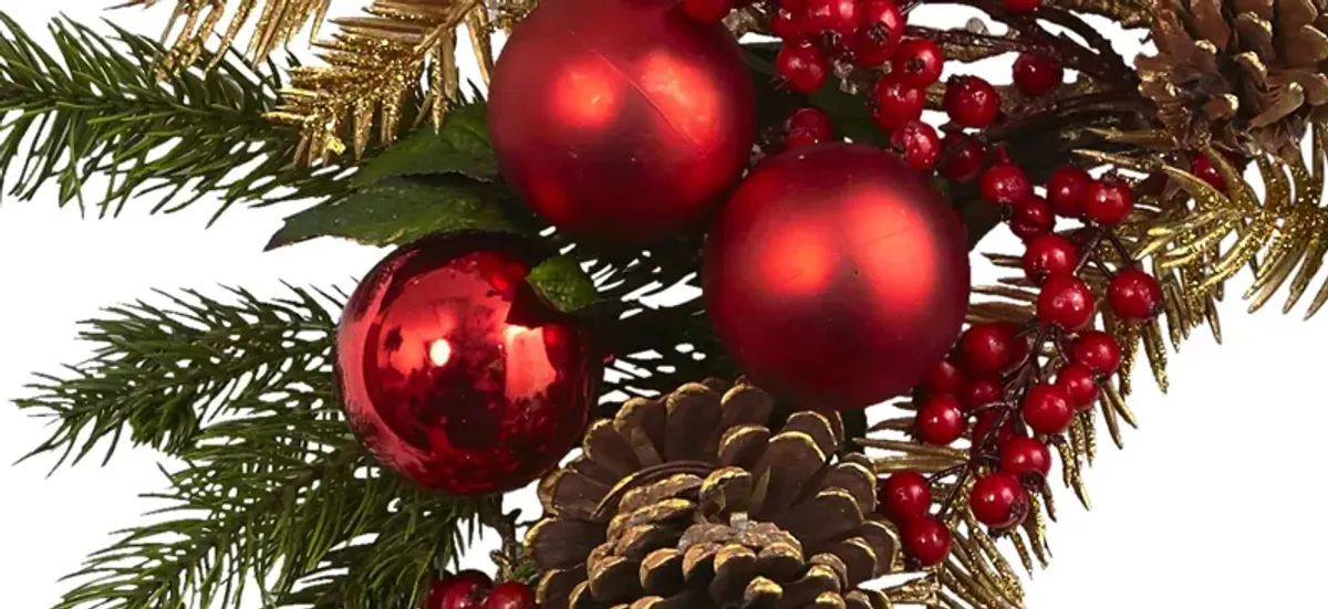 Ornament, Pine & Pinecone Artificial Wreath