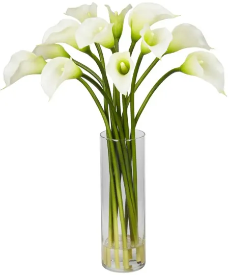 Mini Calla Lily Silk Flower Arrangement in Cream by Bellanest