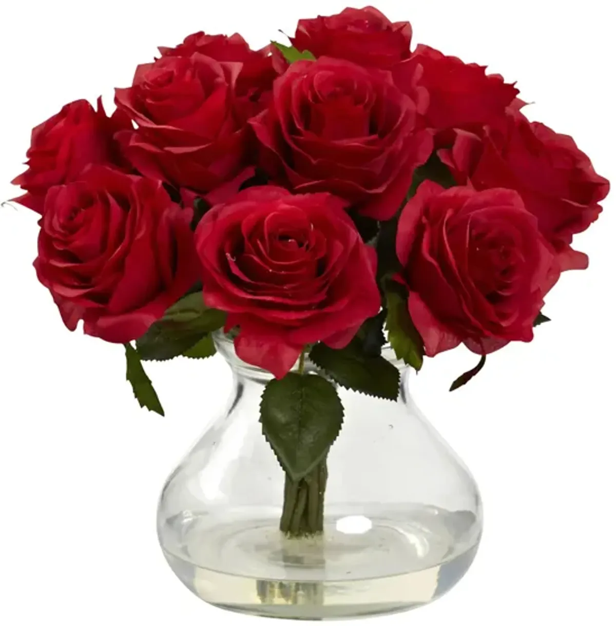 Rose Arrangement with Vase in Red by Bellanest