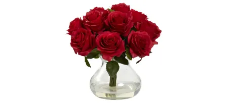 Rose Arrangement with Vase in Red by Bellanest