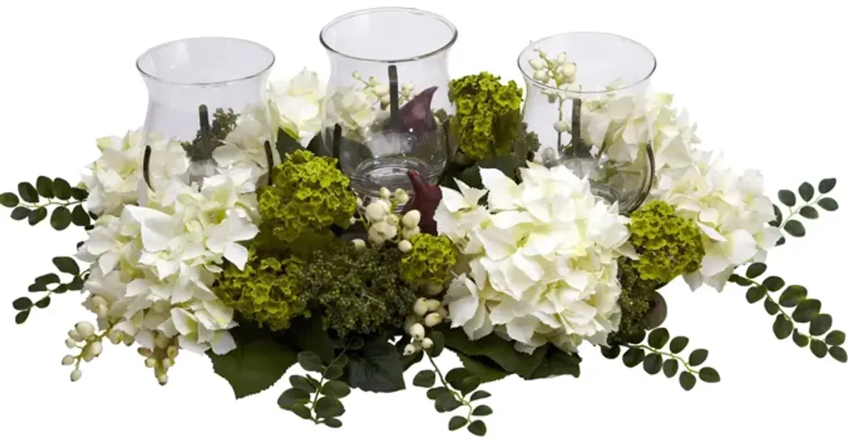 Snowball Hydrangea Triple Candelabrum
