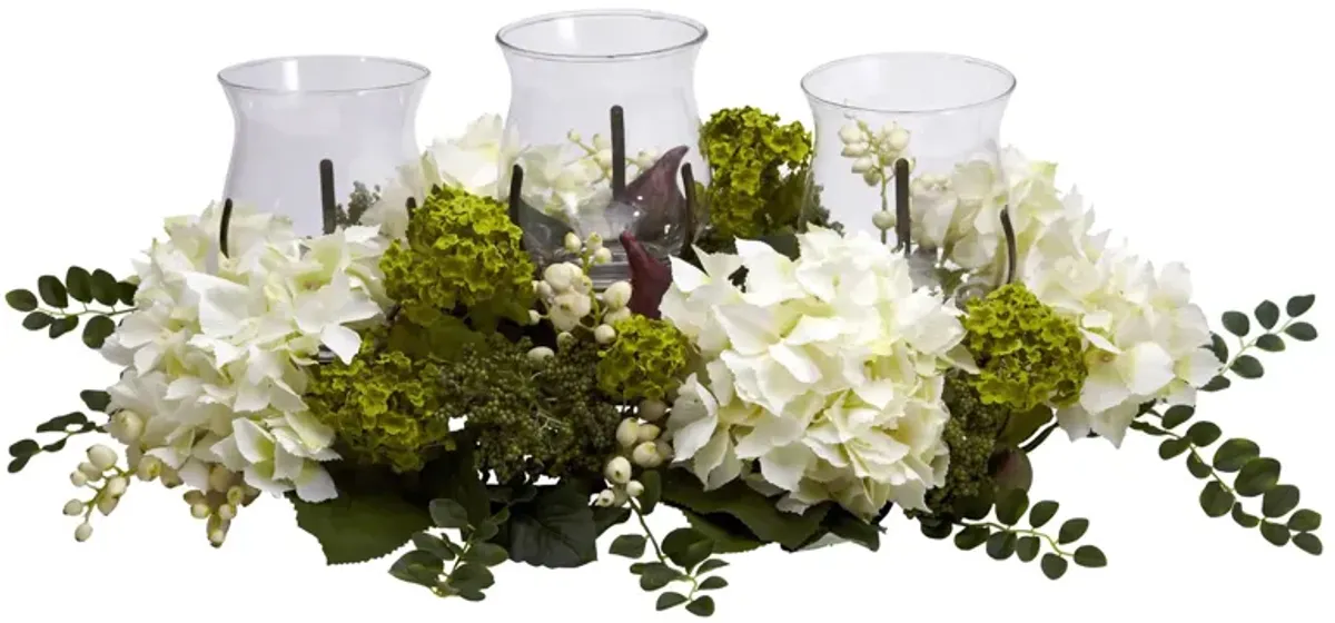 Snowball Hydrangea Triple Candelabrum
