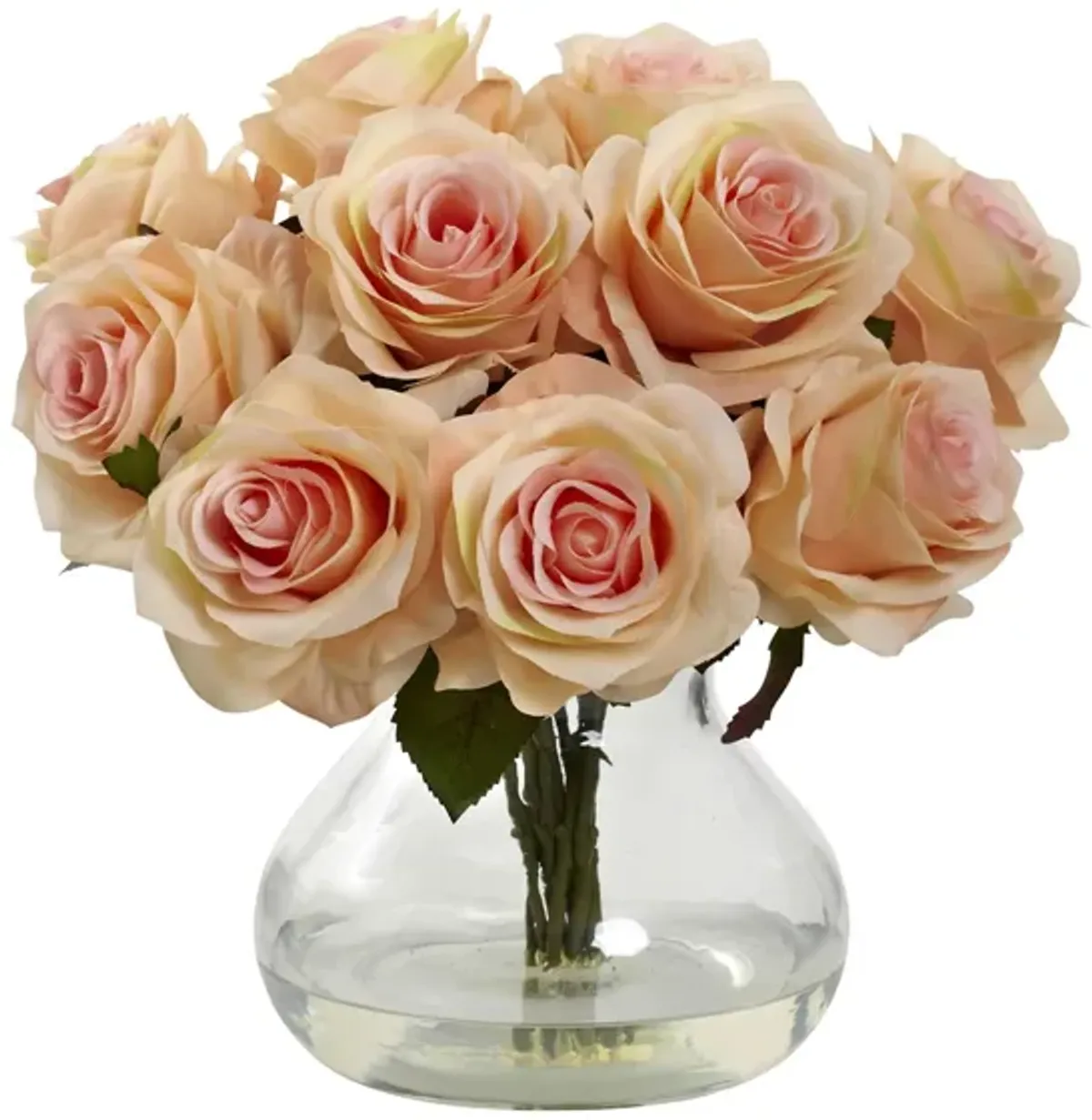 Peach Rose Arrangement with Vase in Peach by Bellanest